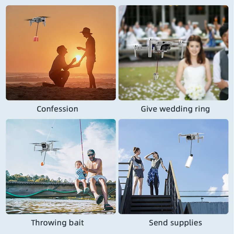 Brdrc-sistema Airdrop para Dji Mini Mini se Mini Isca de Pesca Anel de Casamento Entrega Life Rescue Presente Acessório do Lançador - Image 6