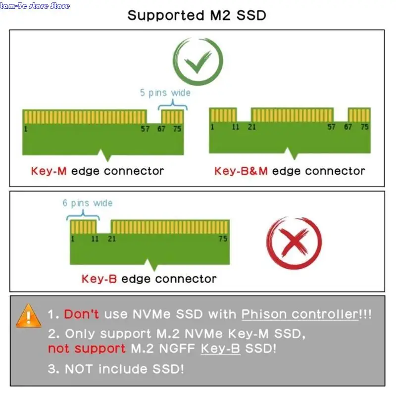 PCIe에서 NVMe로의 이중 2280 SSD 기능 확장, 신속한 데이터 전송 D0UA