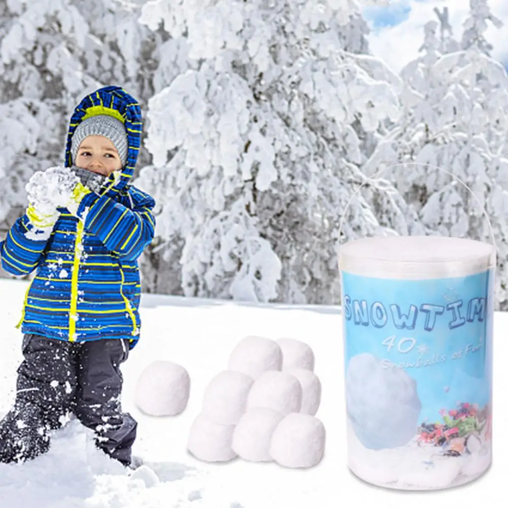 Fake Christmas Snowball Winter Wonderland 40pcs Artificial Cotton Snowballs for Indoor Outdoor Decor Fun for Adults for Kids 1mx2m artificial moss fake green plants artificial grass mat fake lawn for christmas wedding shop patio wall home decor diy