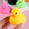 3PCS Yellow Duck Floating Duck Squeeze Sound Toy Floating with Squeeze Sound Yellow Duck Baby Bath Toys Soft Rubber 4