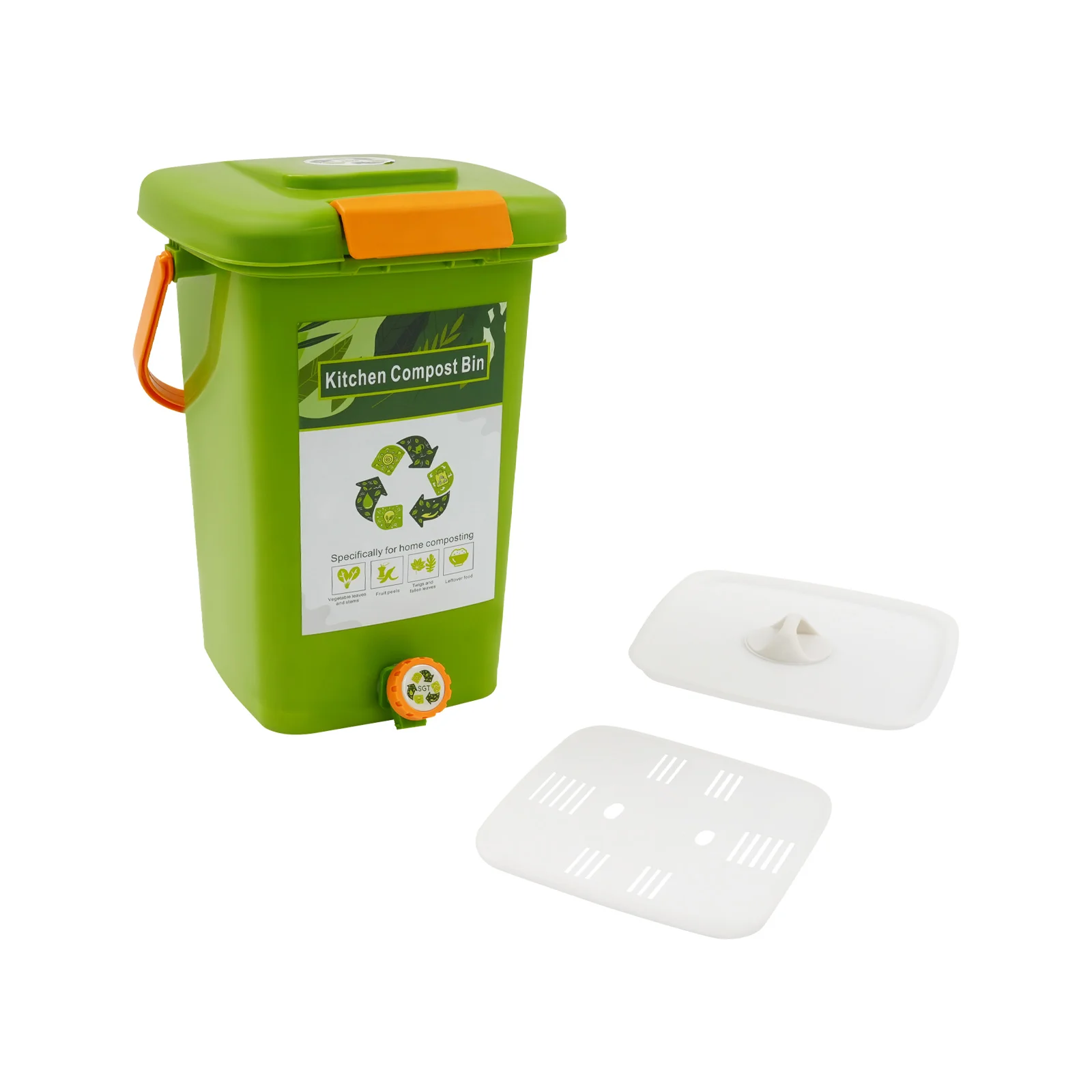 Compost Bins Kitchen Compost Bin Compost Container Large Capacity Compost Container Double Cover 10L/15L/20L