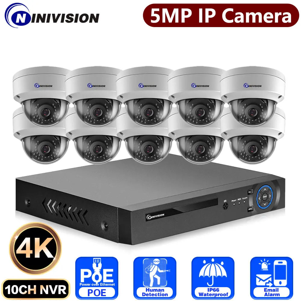 

4K 8MP POE Security Camera System 10CH 8CH P2P AI Video Surveillance Kit Outdoor Human Detection Home 5MP IP Camera CCTV Nvr Set