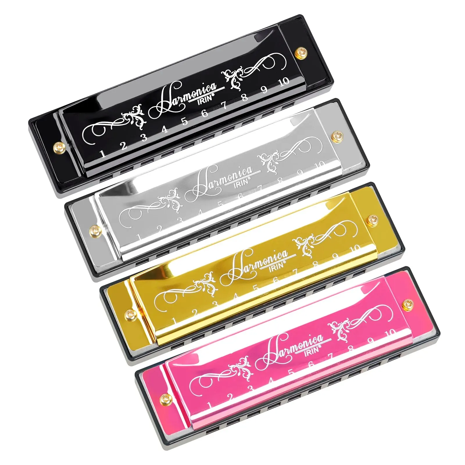 Chromatic harmonica diatonic harmonica 10 Hole 20 Tone Colorful C Key Woodwind Instrument Suitable for Beginners Teaching Playing Gift