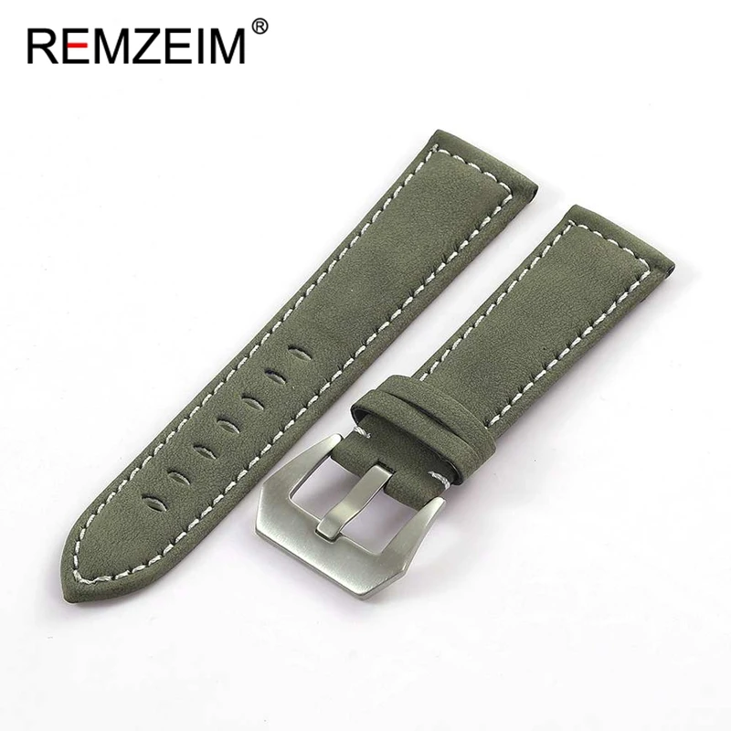 Unisex Retro Matte Leather Wristwatch Band - Black, Yellow, Brown, Green