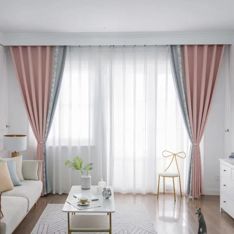 2 Panels European-style Luxury Curtains For Living Room Bedroom Thickened Simple Blackout Curtain Finished Custom Window Drapes