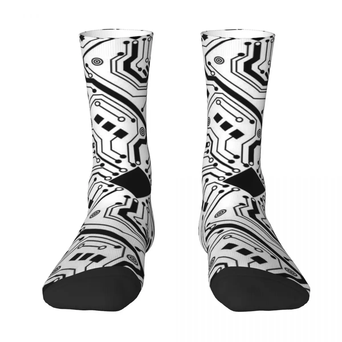 

Printed Circuit Board - Black On White Socks Sweat Absorbing Stockings All Season Long Socks Accessories for Unisex Gifts