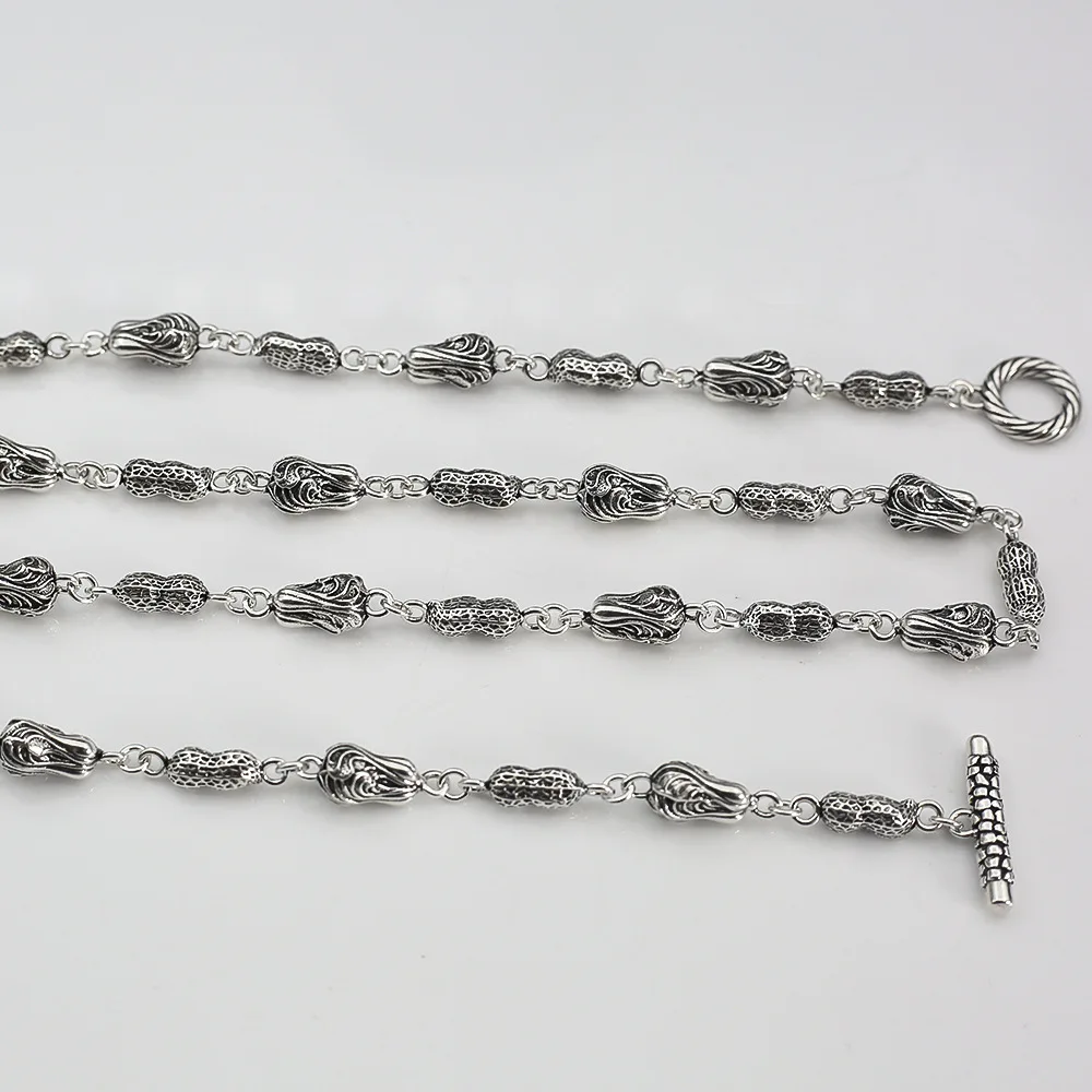 European and American trendy original trendy hip -hop peanuts and Chinese cabbage stitching necklace