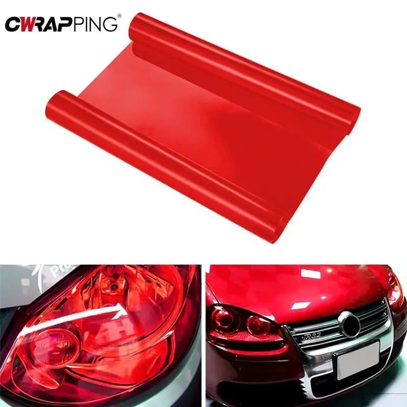 Fog Light Headlight Taillight Tint Vinyl Decal Red Car Light Film Sheet Sticker Auto Body Film Cover Universal Car Accessories
