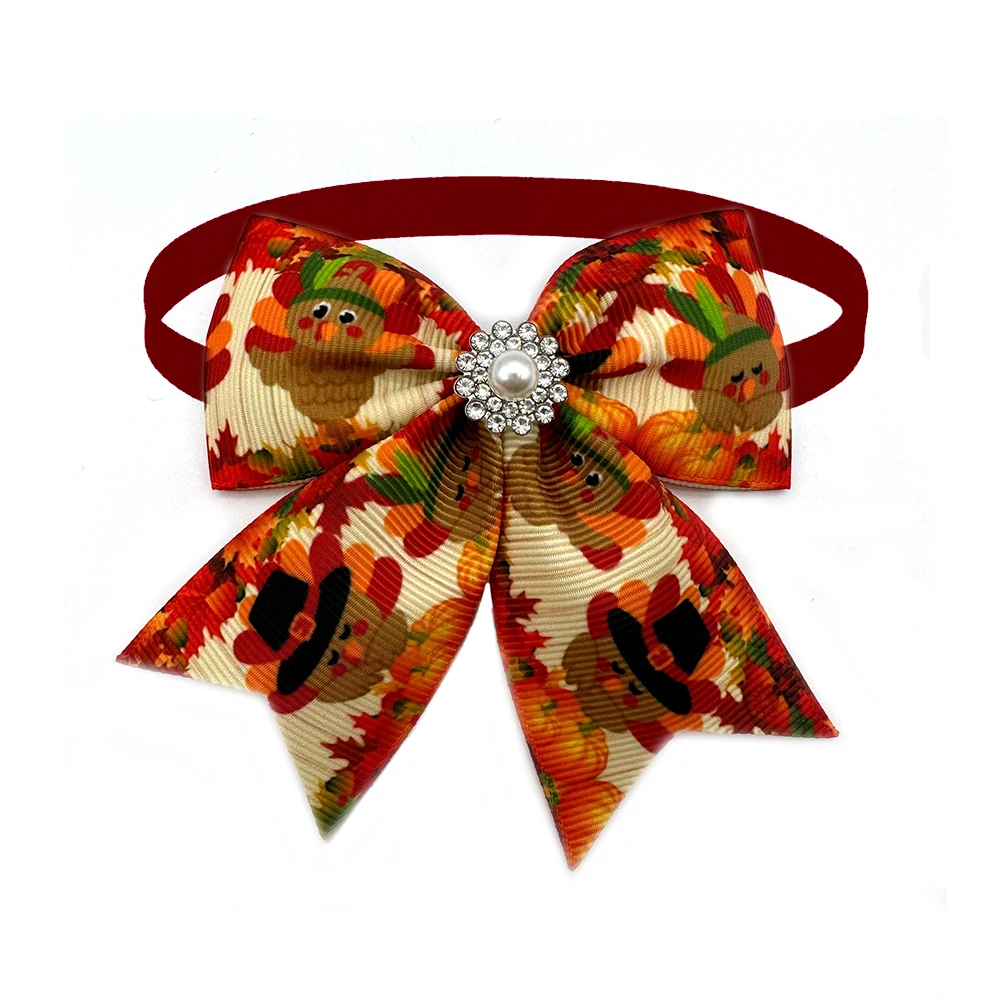 50PCS Thanksgiving Dog Bow Ties – Adjustable Fall Pet Accessories 5