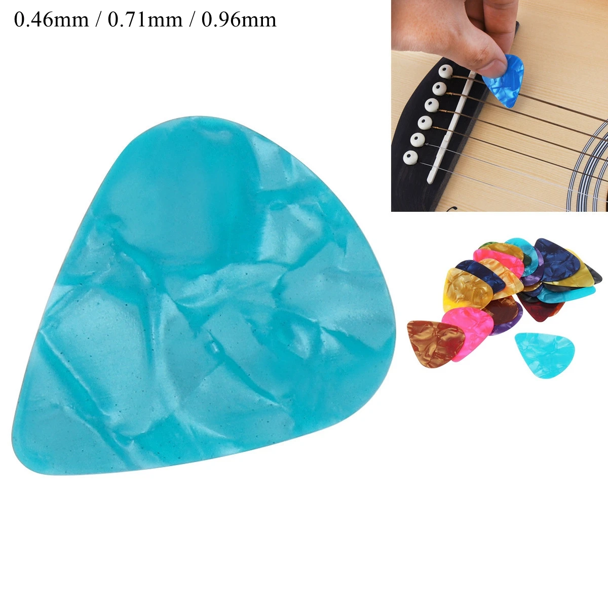 1 Piece 0.46mm / 0.71mm / 0.96mm Celluloid Guitar Pick For Acoustic Electric Guitars Bass, Plectrum Plucked String Instrument