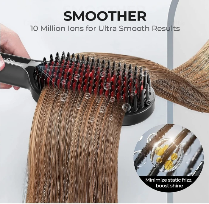 Ion Straight Brush Thick bristles, 16 temperature, hot brush Straight brush thick curly hair 5