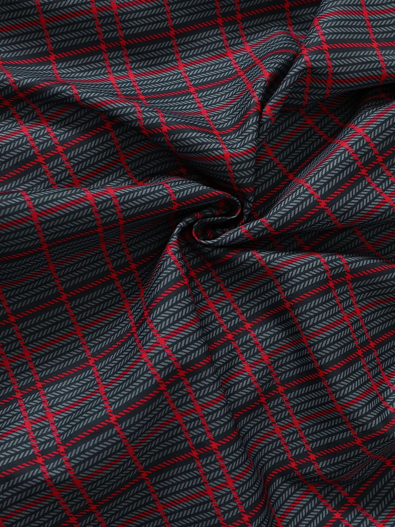 Mädchenkleid mit rot kariertem Schleifenkragen im Peter-Pan-Stil, langärmelig, süßer Retro-Stil, für Party und Alltag – Detail 5