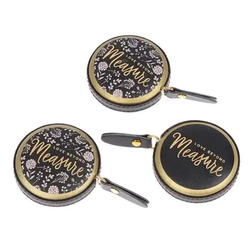 1.5m PU Leather Tape Measure 5.5cm Dia Portable Round Measure Ruler Mini Vintage Retractable Roll Tape Sewing Roll Ruler