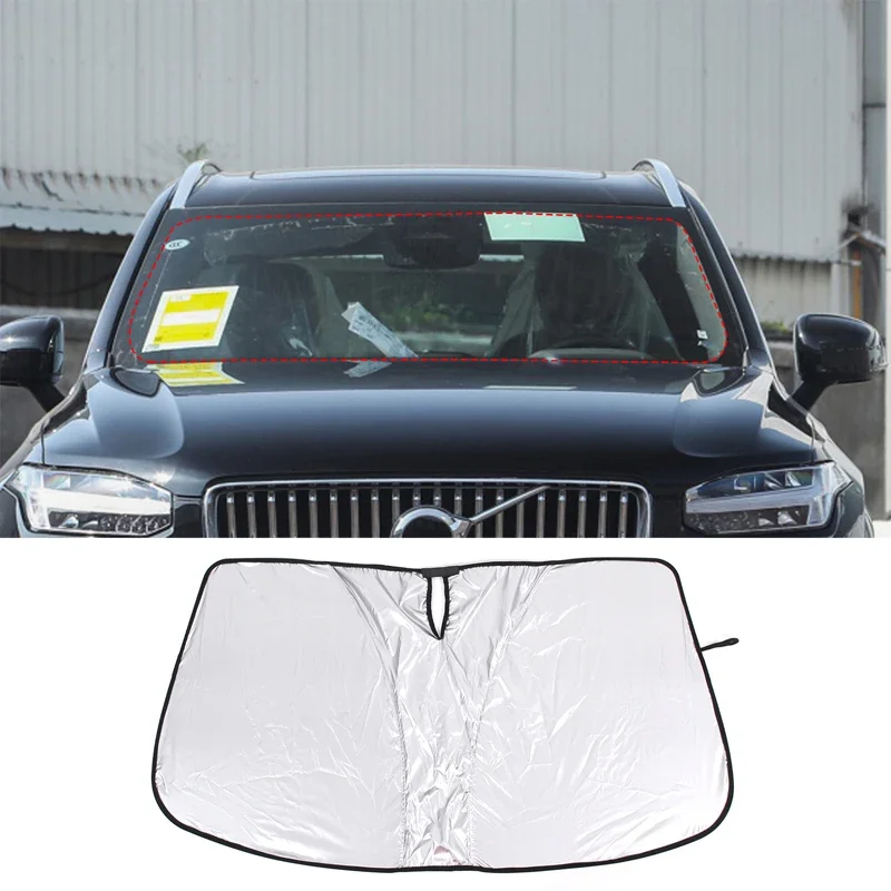 

For Volvo XC90 2015-2024 Foldable Car Coverage Sunshade Sunproof Sunscreen Window Cover Front Sun Shades Car Accessories