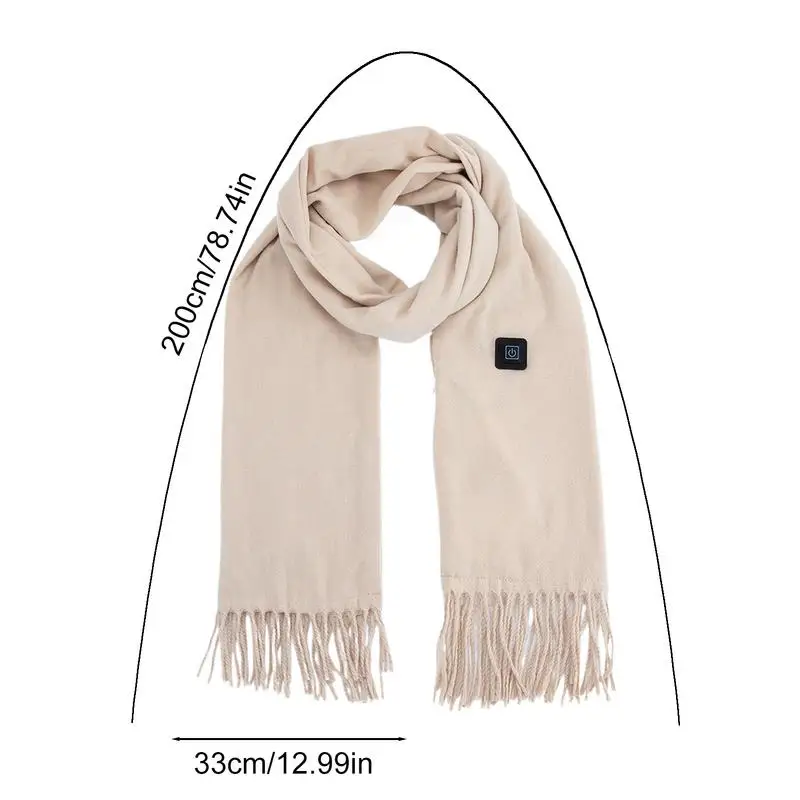 Heated Scarf Solid Color USB Neck Wrap 3 Temperature Neck Heating Pad Smart Electric Heating Scarf For Indoor And Outdoor