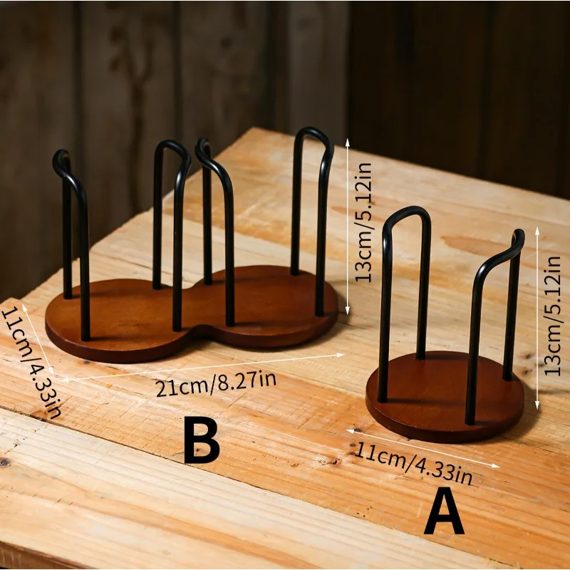 Disposable Cup Storage Holder Rack Shelf Water Cups Organizer Supplie Dispenser with Wood Mug Display Rack Desktop Decoration 5