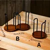 Disposable Cup Storage Holder Rack Shelf Water Cups Organizer Supplie Dispenser with Wood Mug Display Rack Desktop Decoration 5