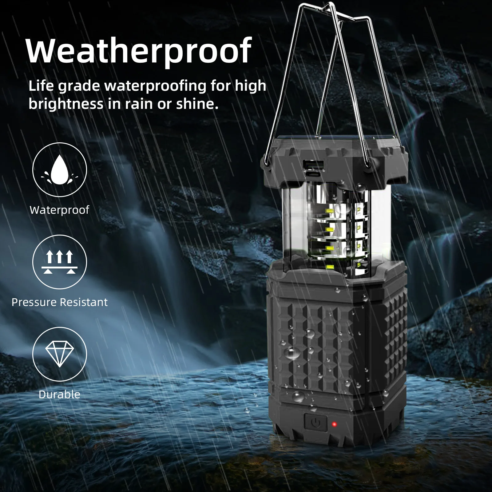 Powerbank solarny z korbką, wodoodporny, kempingowy, z lampką LED, przenośna ładowarka, powerbank do iPhone'a, Samsunga i Xiaomi, bateria zewnętrzna_voghion.com