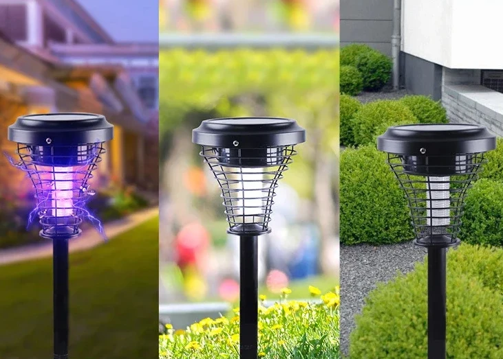 Portable Solar Mosquito Trap for Lawns Dual-LED Modes Foldable Mounting