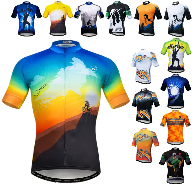 Weimostar Yellow Mountain Bike Jersey Men Summer Cycling Jersey Anti UV weimostar-yellow-mountain-bike-jersey-men-summer-cycling-jersey-anti-uv