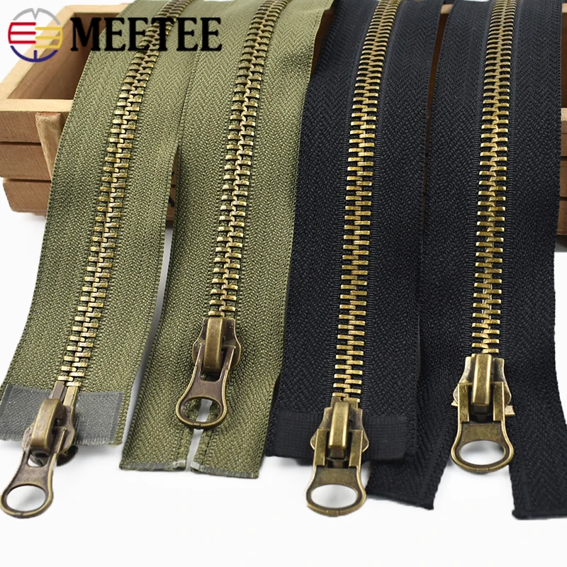 2피스 미티 8 12-120cm 개폐식 금속 지퍼 재킷 다운 더블 슬라이더 지퍼 백팩 교체용 지퍼 재봉 액세서리