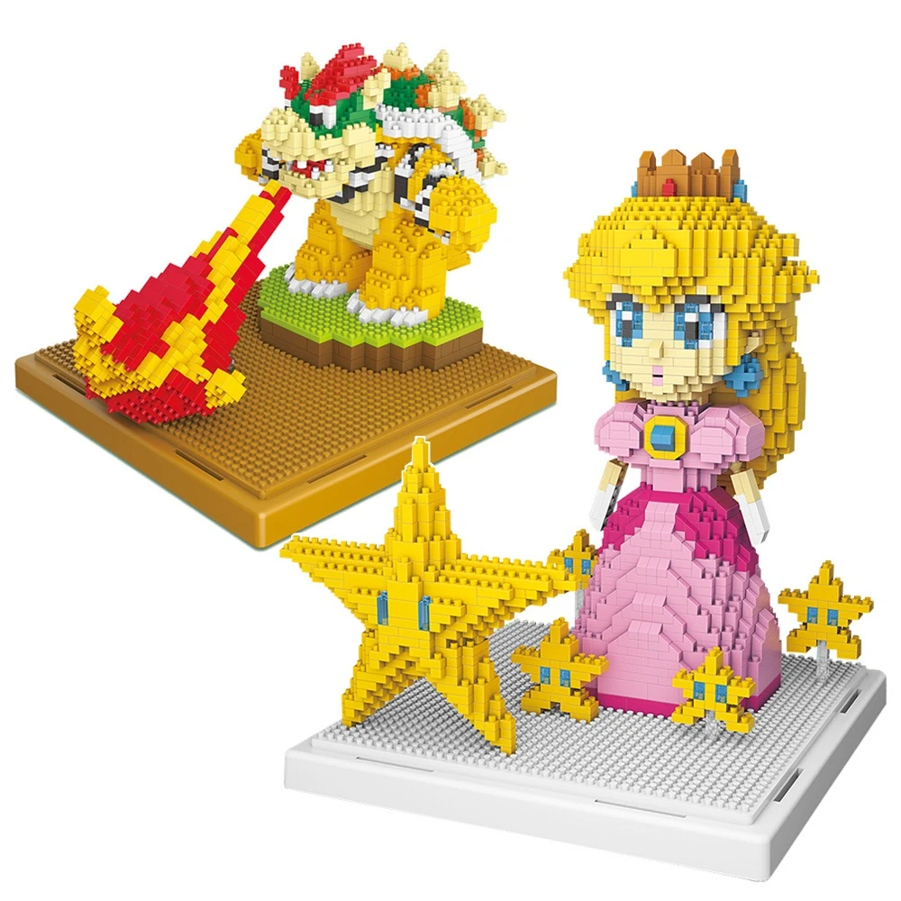 Mini Block Anime King Bowser Model Princess Peach Building Bricks Kids Toys  Yoshi Auction Figures Children Christmas Gifts 2508 - Stacking Blocks -  AliExpress