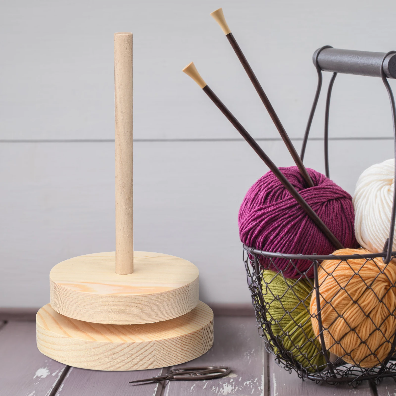 Wooden Thread Holder Diy Handmade Yarn Ball Holder Organizer For Knitting Beginner Crochet