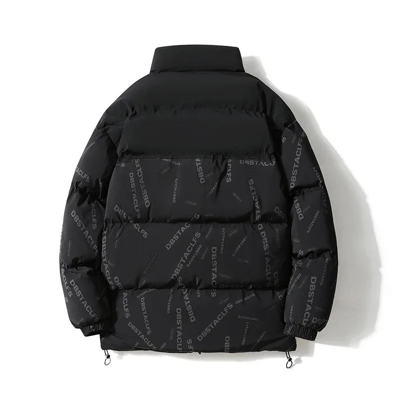 Padded Jacket Men's Winter Stitching Contrast Color Padded Jacket Stand Collar Trend Couple Wear Padded Jacket