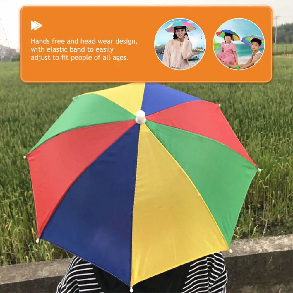 Large Thickened Rainproof Head-mounted Umbrella For Sunny And Rainy Days Rainproof Outdoor Fishing Hat fishing hat
