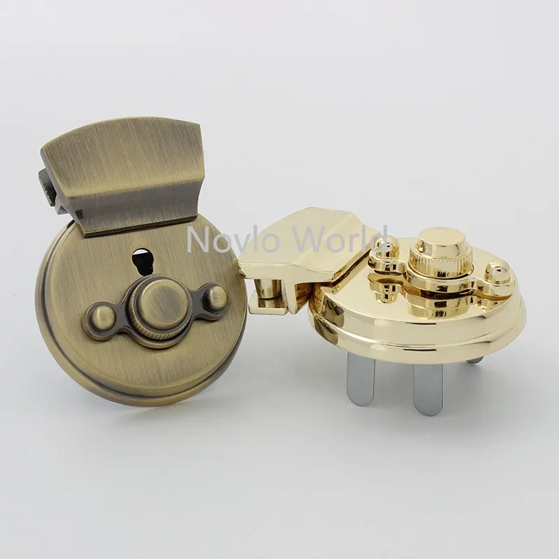 2-10pcs 5 colors 48*38mm round twist turn latch lock clutch purse handbag Bag lock with key