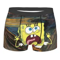 Funny SpongeBobed Scream Painting Boxers Fun Underwear Funny Cartoon Boxer Briefs Gag Gift For Men 1