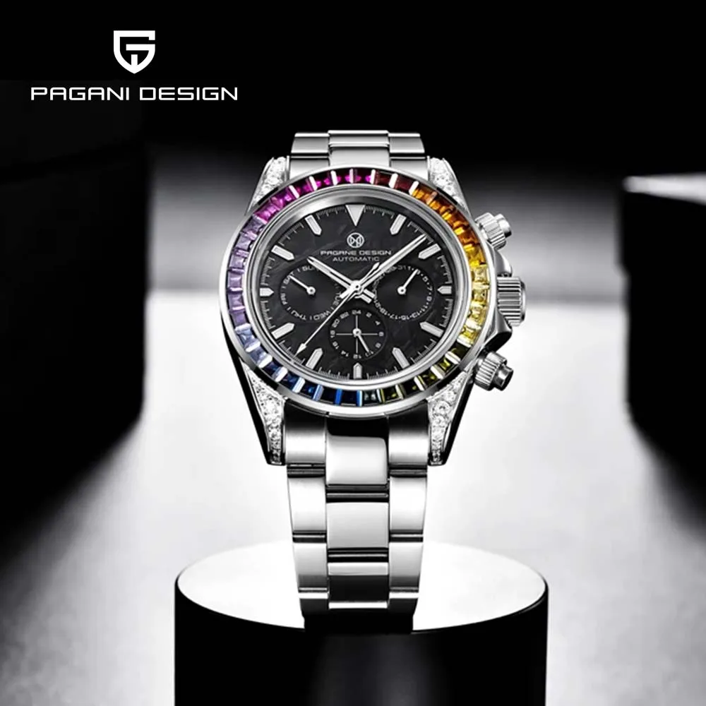 

Часы PAGANI Design Мужские механические, Роскошные автоматические Модные Цветные с хронографом и сапфировым стеклом из нержавеющей стали, 2024
