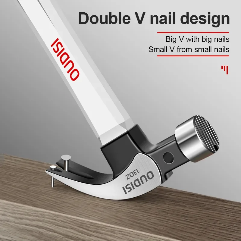 Multifunction Non-slip Shockproof Steel Claw Hammer for Woodworking Automatic Nail Suction