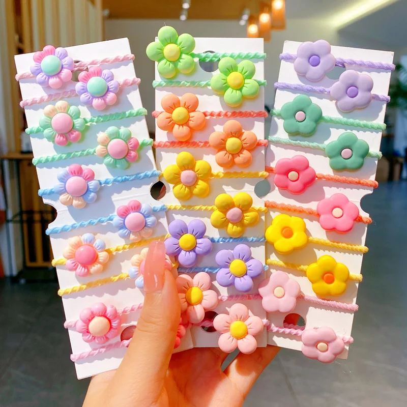 10/2PCS New Cute Cartoon Animal Fruit Kids Elastic Hair Bands Children Hair Ties Girls Hair Accessories Baby Headdress Headwear