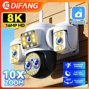 Yoosee 10X Optical Zoom WiFi Security Camera Four Lens 3 Screens Surveillance Full Color Outdoor AI Human Detection Auto-Track 1