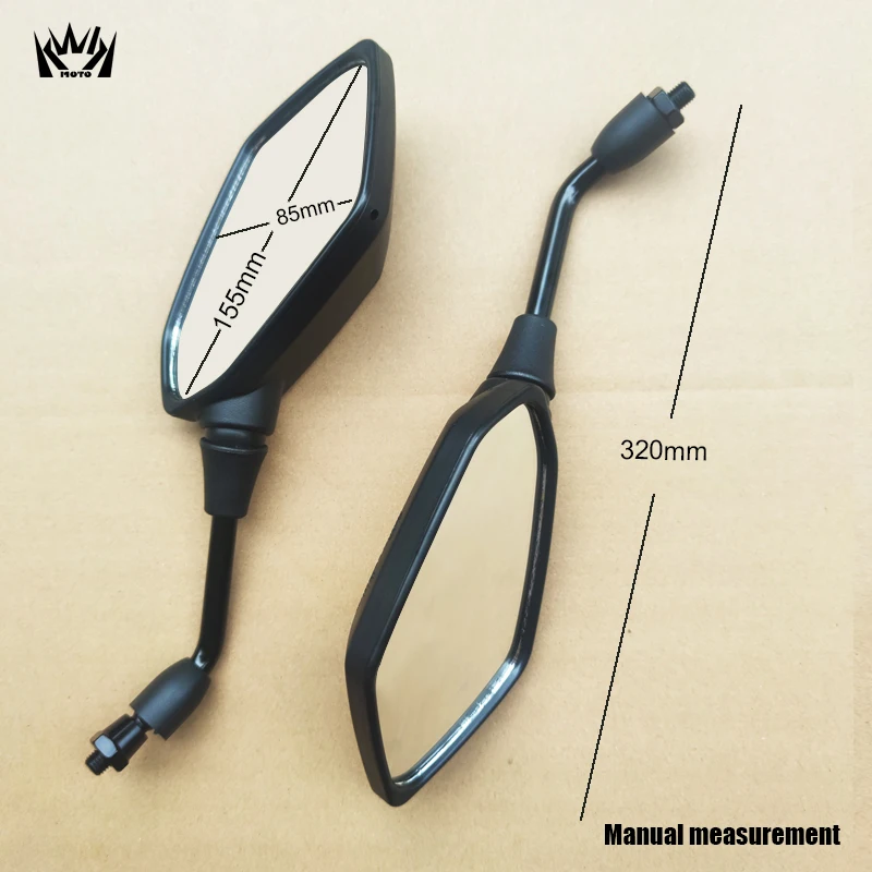 KWIKMOTO 범용 오토바이 미러, 전기 자전거 스쿠터 백미러, 전기 모빌 후면 볼록 미러, 10mm, 2 개 쌍