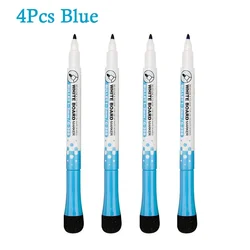 Vibrant Magnetic Fine Tip Dry Erase Markers - Set of 8 Colors for Classroom & Office Use (4Pcs Blue)