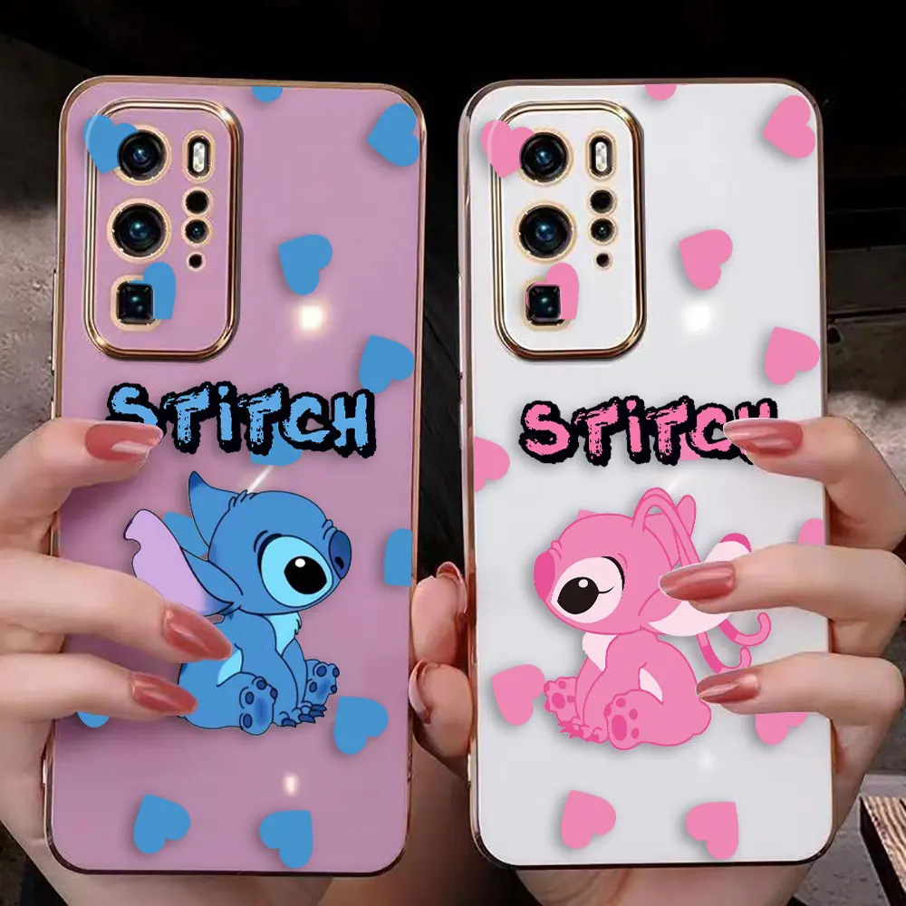 Cover Smooth E-Tpu Custodia Per Telefono Huawei Nova 3 3I 4 5I 5T 7 7I 8I 9 9Se 10 Y70 X7A X9A 20 Pro 5G Custodia Coppia Lilo E Stitch Angel