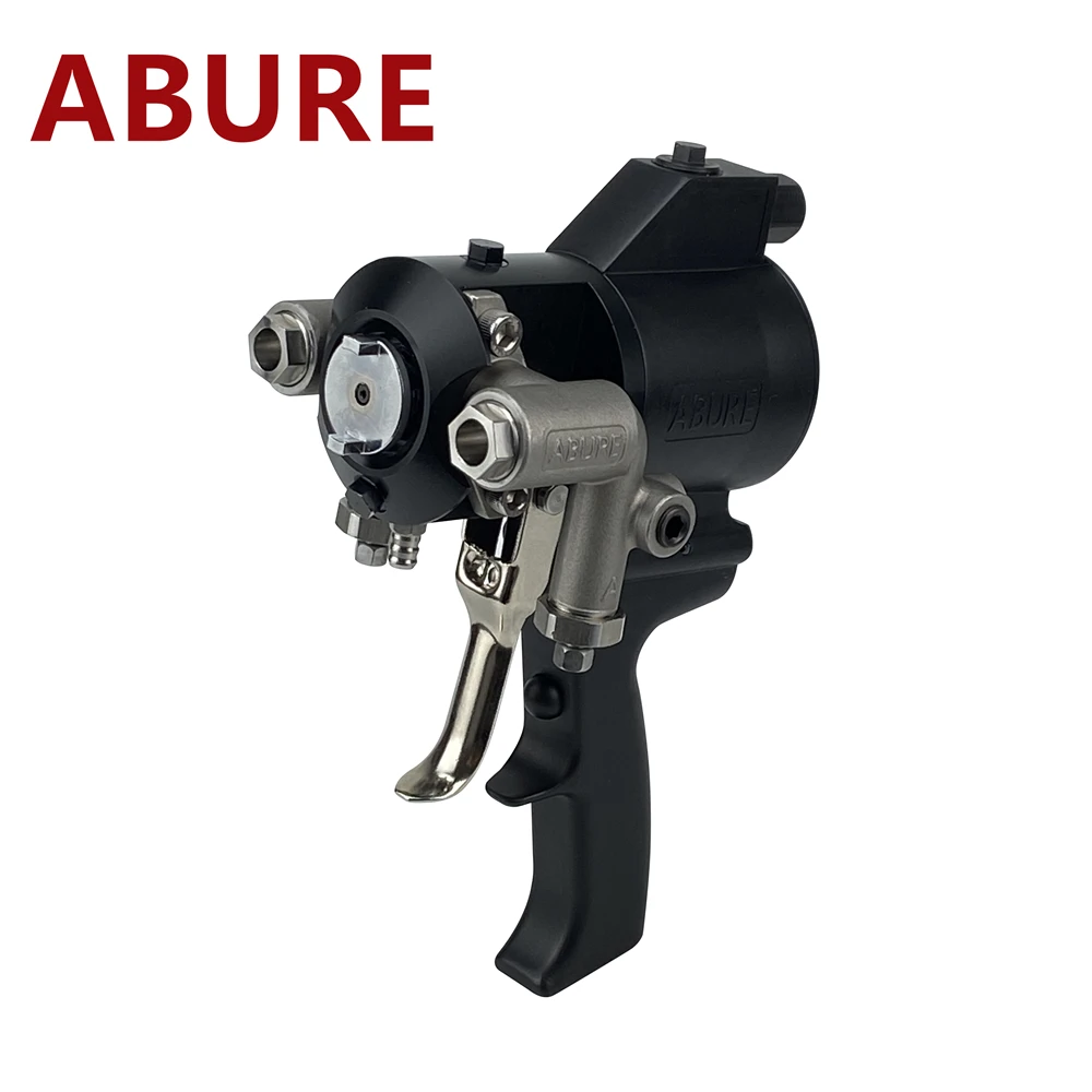 ABURE A9 스프레이 폴리우레탄 PU 폼 절연 건, 라운드 패턴 혼합 챔버, 2 호스 또는 4 호스 유체 연결 가능
