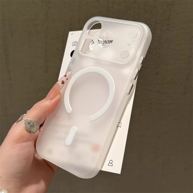 Ultra Slim Matte Translucent MagSafe-Compatible Wireless Charging Case