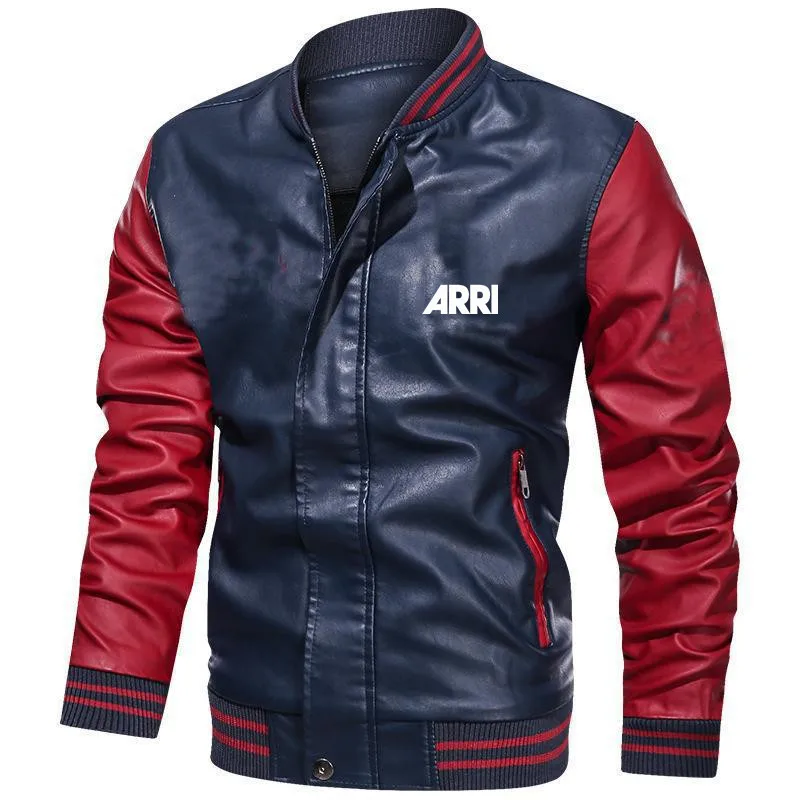 

Baseball Coat Ma1 Bomber Jacket Arri Men's Color Blocking PU Leather Jacket