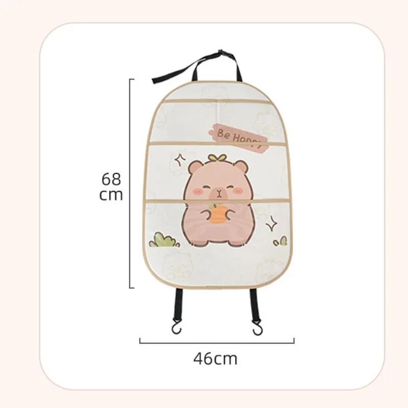 Car Seat Protector 1PC Anti-Child-Kick Pad Car Seat Back Cover Protector for Kids Cartoon Auto Anti Kick Mat Storage Bag Waterproof Anti Kick Pad