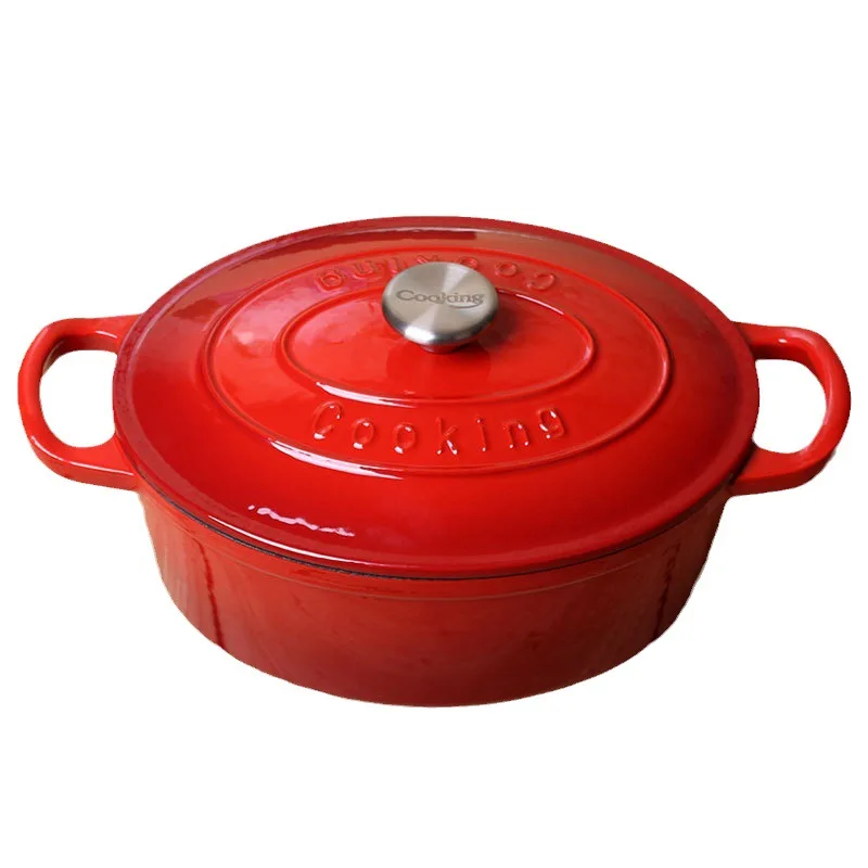 Forno Olandese Ovale In Ghisa Smaltata Antiaderente 4,5 Litri - Casseruola Per Pane, Stufati E Brasati, Adatto A Tutti I Fuochi (Induzione, Gas, Ceramica) Fino A 260°C - 3