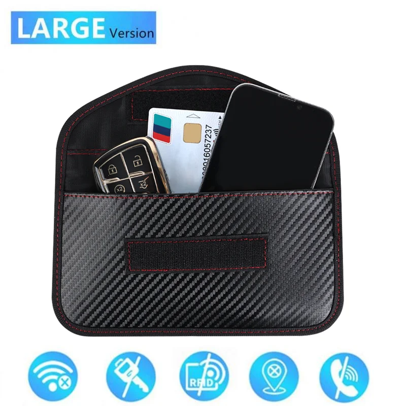 

Signal Blocking Faraday Case For Car Key Cell Phone Car Keys Remote Control Shielding Bag Anti-Radiation Signal Shielding Pouch