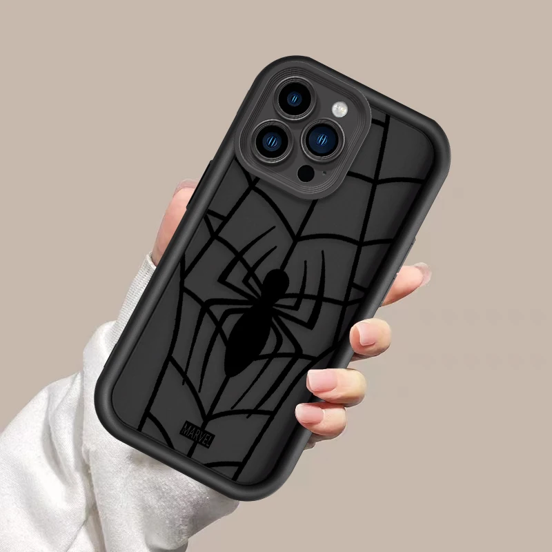 Art Comic Spiderman Logo For Apple iPhone 15 14 13 12 11 Mini XS XR X 8 7 Pro Max Plus Soft Eye Ladder Phone Case