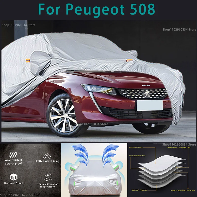 

For Peugeot 508 Full Car Covers Outdoor Sun uv protection Dust Snow Protective Anti Hail And Storm Auto Protective cover