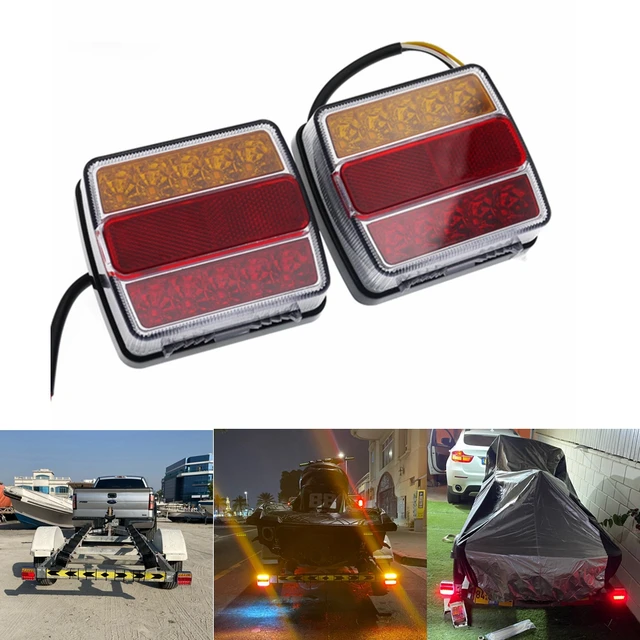 Clignotant étanche IP68, feu arrière, feu stop, frein de caravane, camion,  voiture, remorque, camion, camionnette, bateau, 12V, 16LED, 2 pièces -  AliExpress