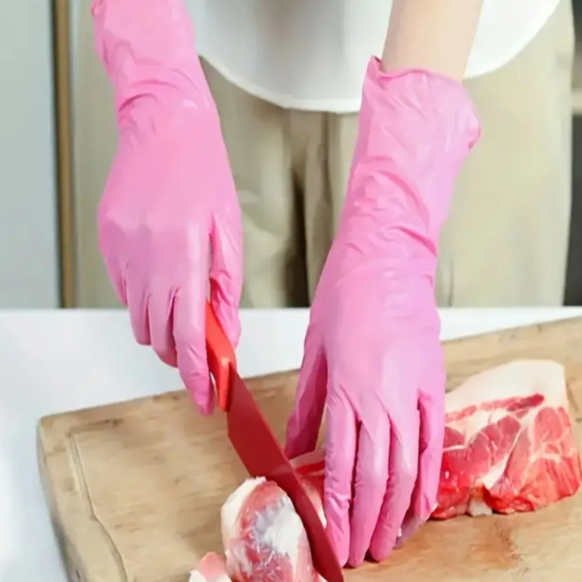 100PCS Disposable Nitrile Gloves for Kitchen Multi-purpose Gloves Powder Free Dishwashing Disposable Waterproof Nitrile