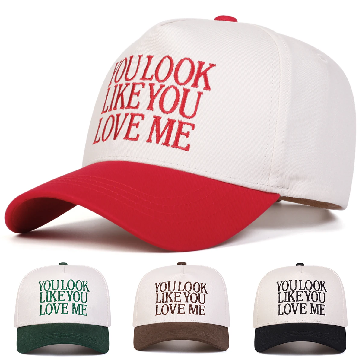 Unisex YOULOOK LIKE YOU Baseballkappen mit Buchstabenstickerei, Frühling und Herbst, für den Außenbereich, verstellbare Freizeithüte, Sonnenschutzhut, Sportkappe – Detail 1