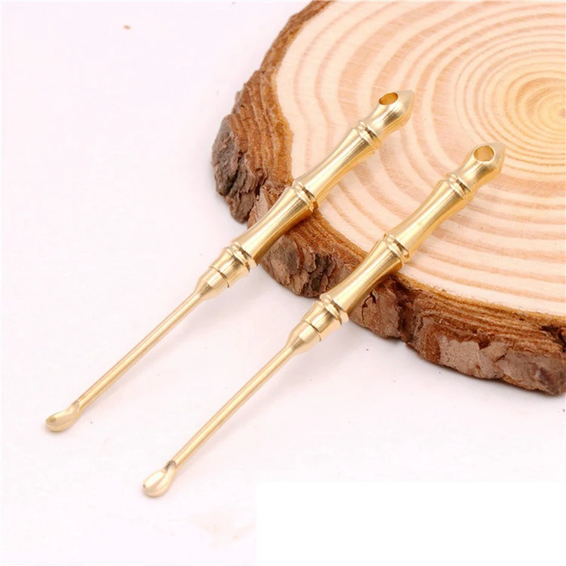 1PCS Portable Multi-Purpose Copper Toothpick Ourdoor Bottle Fruit Fork Camping Tool Tooth pick Earpick